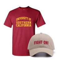 USC Trojans Univ. of Southern California Unisex Hat & T-Shirt Combo